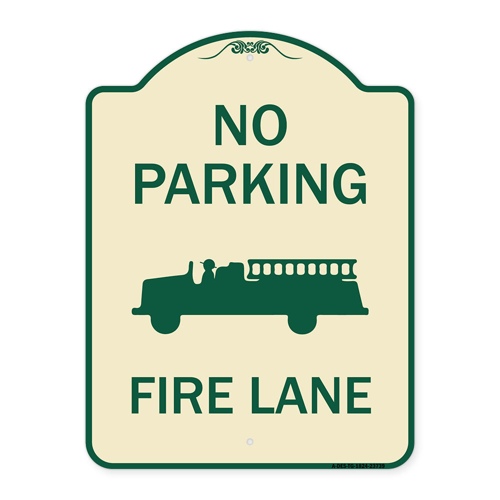 No Parking Fire Lane (Fire Truck Symbol)