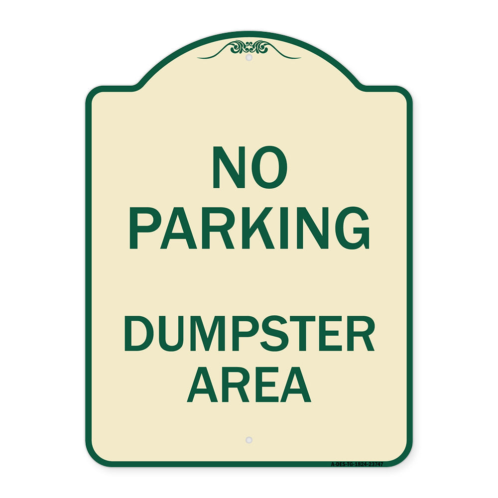 No Parking Dumpster Area