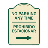 No Parking Anytime Prohibido Estacionar (With Right Arrow)