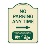 No Parking Anytime Tow-Away Zone with Right Arrow