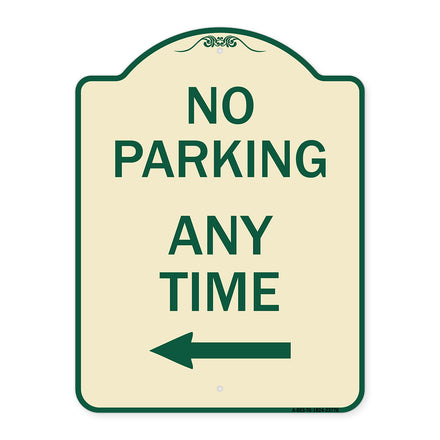 No Parking Anytime with Left Arrow