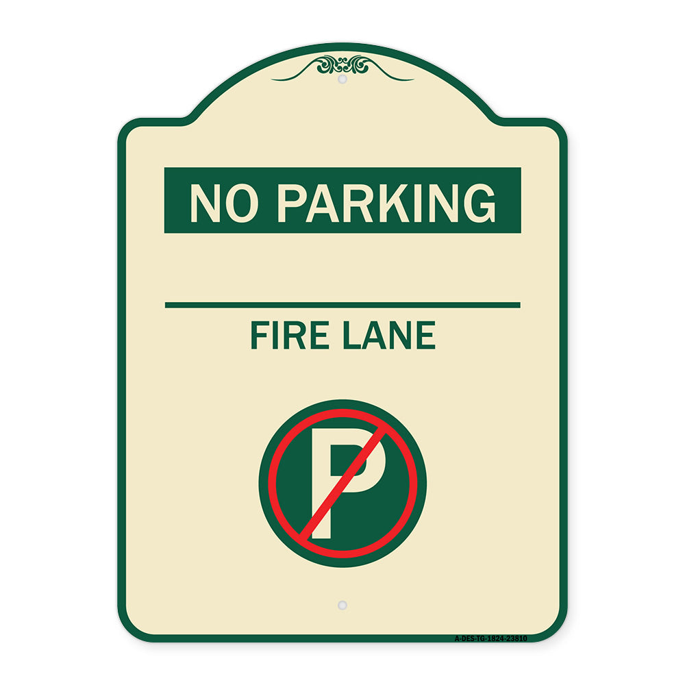 No Parking - Fire Lane (With No Parking Symbol)