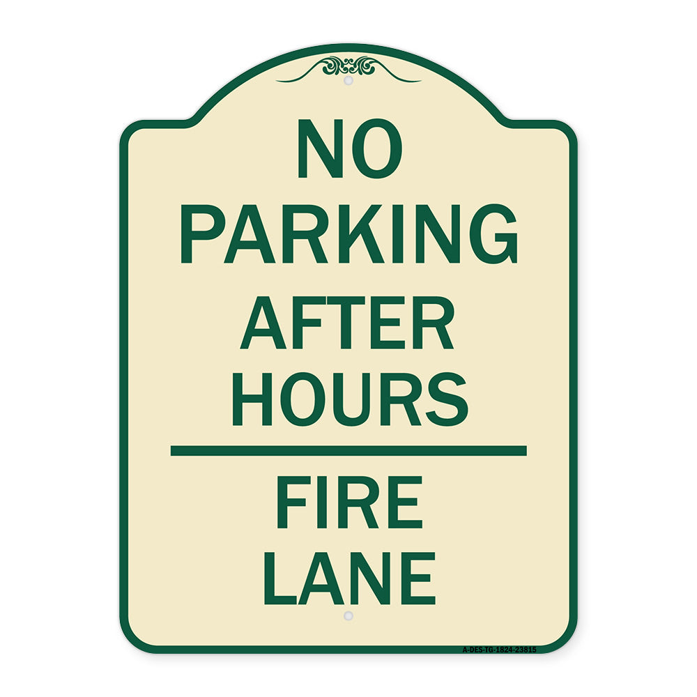 No Parking - After Hours Fire Lane