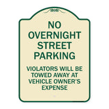 No Overnight Street Parking Violators Will Be Towed Away at Vehicle Owner's Expense