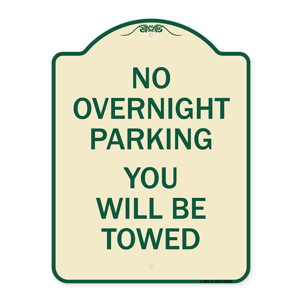 No Overnight Parking You Will Be Towed