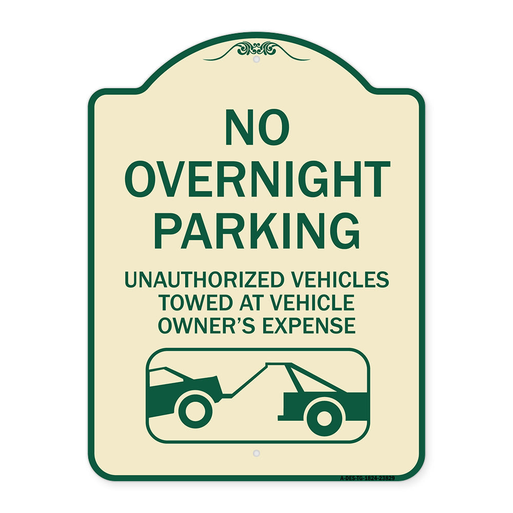No Overnight Parking Unauthorized Vehicles Will Be Towed