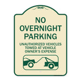 No Overnight Parking Unauthorized Vehicles Will Be Towed