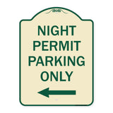 Night Permit Parking Only (With Left Arrow)
