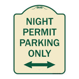 Night Permit Parking Only (With Bi-Directional Arrow)
