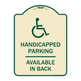Handicapped Parking Available in Back with Graphic