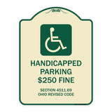 Handicapped Parking $250 Fine Section 4511.69 Ohio Revised Code (With Handicap Symbol)