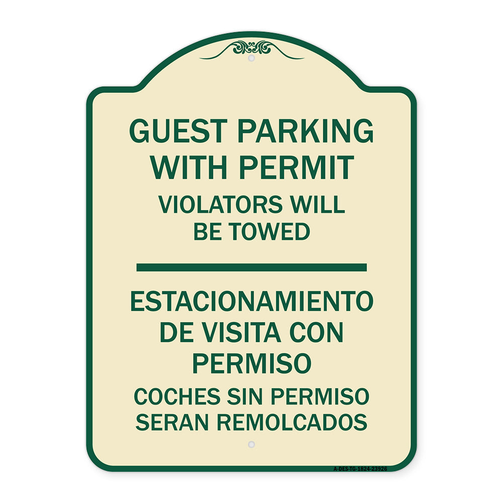 Guest Parking with Permit Violators Will Be Towed - Estacionamento De Visita Con Permiso Coches Sin Permiso Seran Remolcados