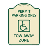 Georgia ADA Handicapped Parking Sign Accessible Permit Parking Only Tow-Away Zone with Symbol