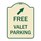 Free Valet Parking with Upper Right Arrow