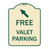 Free Valet Parking with Upper Left Arrow