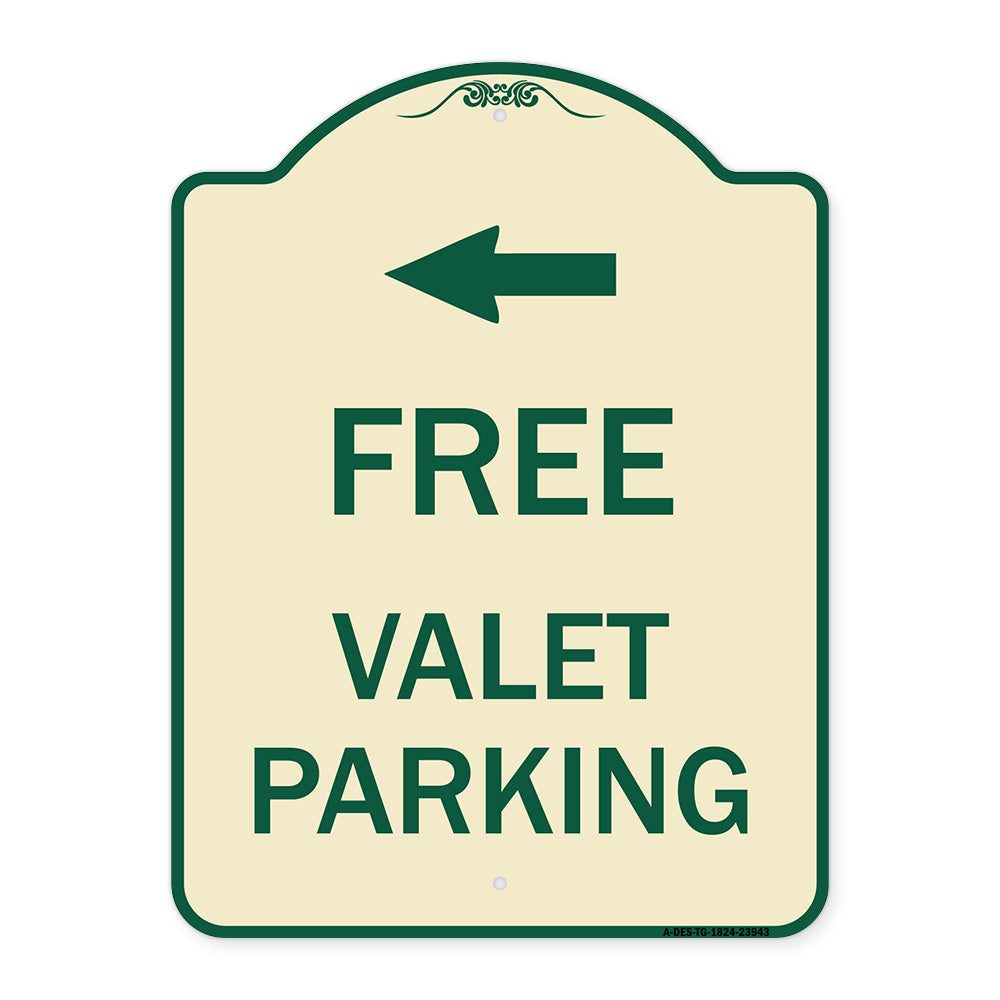 Free Valet Parking with Left Arrow