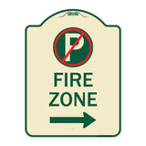 Fire Zone (No Parking Symbol and Right Arrow)
