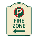 Fire Zone (No Parking Symbol and Left Arrow)