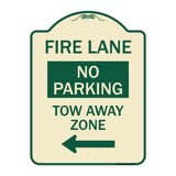 Fire Lane Tow-Away Zone with Left Arrow