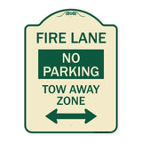 Fire Lane Tow-Away Zone with Bidirectional Arrow