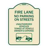 Fire Lanes No Parking on Streets Unauthorized Vehicles Towed at Owner Expense with Graphic