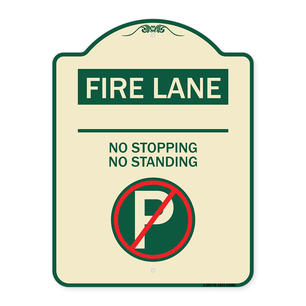 Fire Lane - No Stopping No Standing (With No Parking Symbol)
