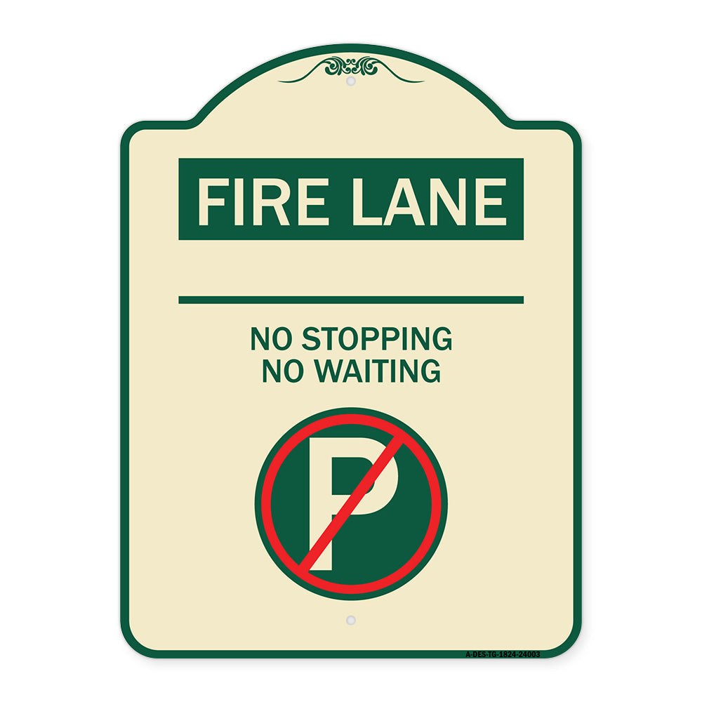 Fire Lane - No Parking No Waiting (With No Parking Symbol)