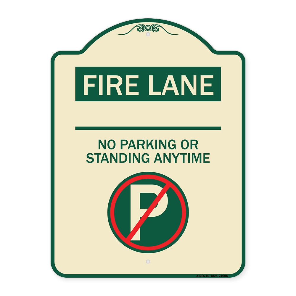 Fire Lane - No Parking or Standing Anytime (With No Parking Symbol)