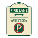 Fire Lane - No Parking or Standing Anytime (With No Parking Symbol and Bidirectional Arrow)