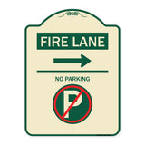 Fire Lane - No Parking (With No Parking Symbol and Right Arrow)