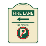 Fire Lane - No Parking (With No Parking Symbol and Left Arrow)