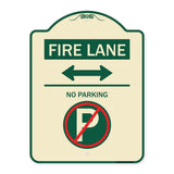 Fire Lane - No Parking (With No Parking Symbol and Bidirectional Arrow)