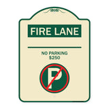Fire Lane - No Parking $250 Fine (With No Parking Symbol)