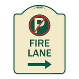 Fire Lane (No Parking Symbol and Right Arrow)