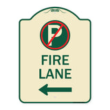 Fire Lane (No Parking Symbol and Left Arrow)