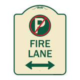 Fire Lane (No Parking Symbol and Arrow Pointing Left and Right)
