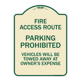 Fire Access Route Vehicles Will Be Towed Away at Owner Expense