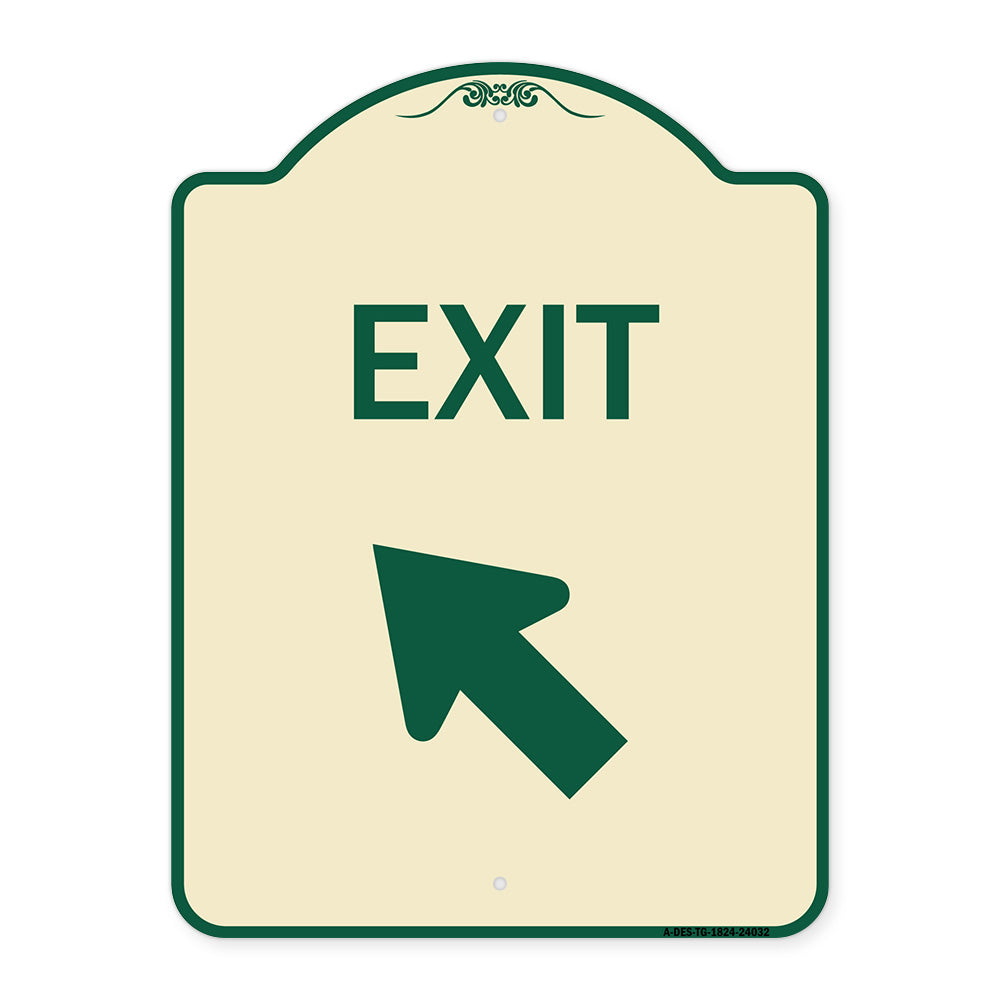 Exit Sign Exit with Left Arrow