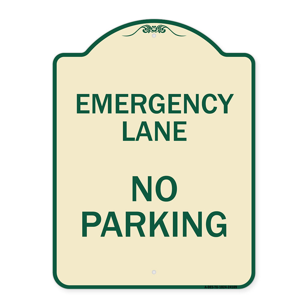 Emergency Lane No Parking Sign