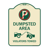 Dumpster Sign No Parking Dumpster Area Violators Towed (With Graphic)