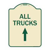 Driveway Sign All Trucks Move Ahead with Up Arrow