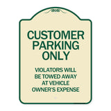 Customer Parking Only Violators Will Be Towed Away at Vehicle Owner's Expense