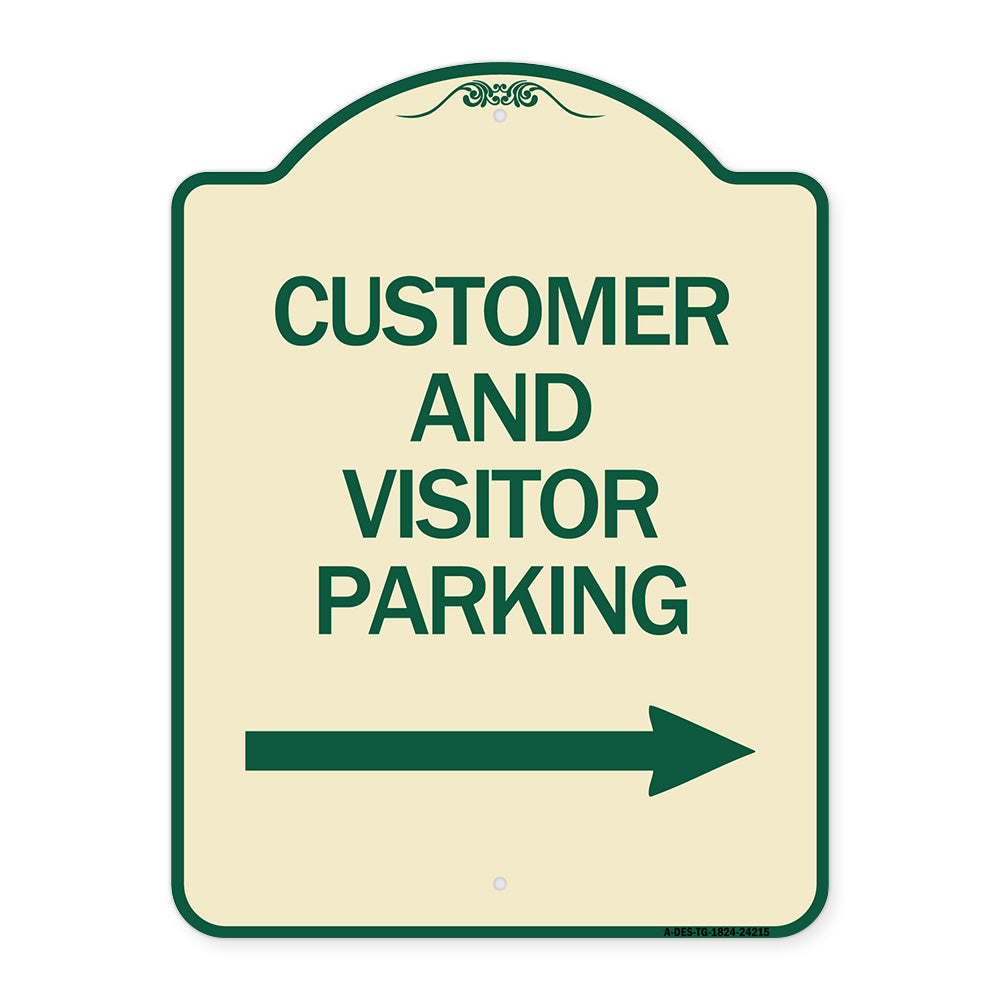 Customer and Visitor Parking (With Right Arrow)