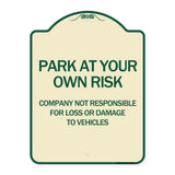 Company Not Responsible for Loss or Damage to Vehicles