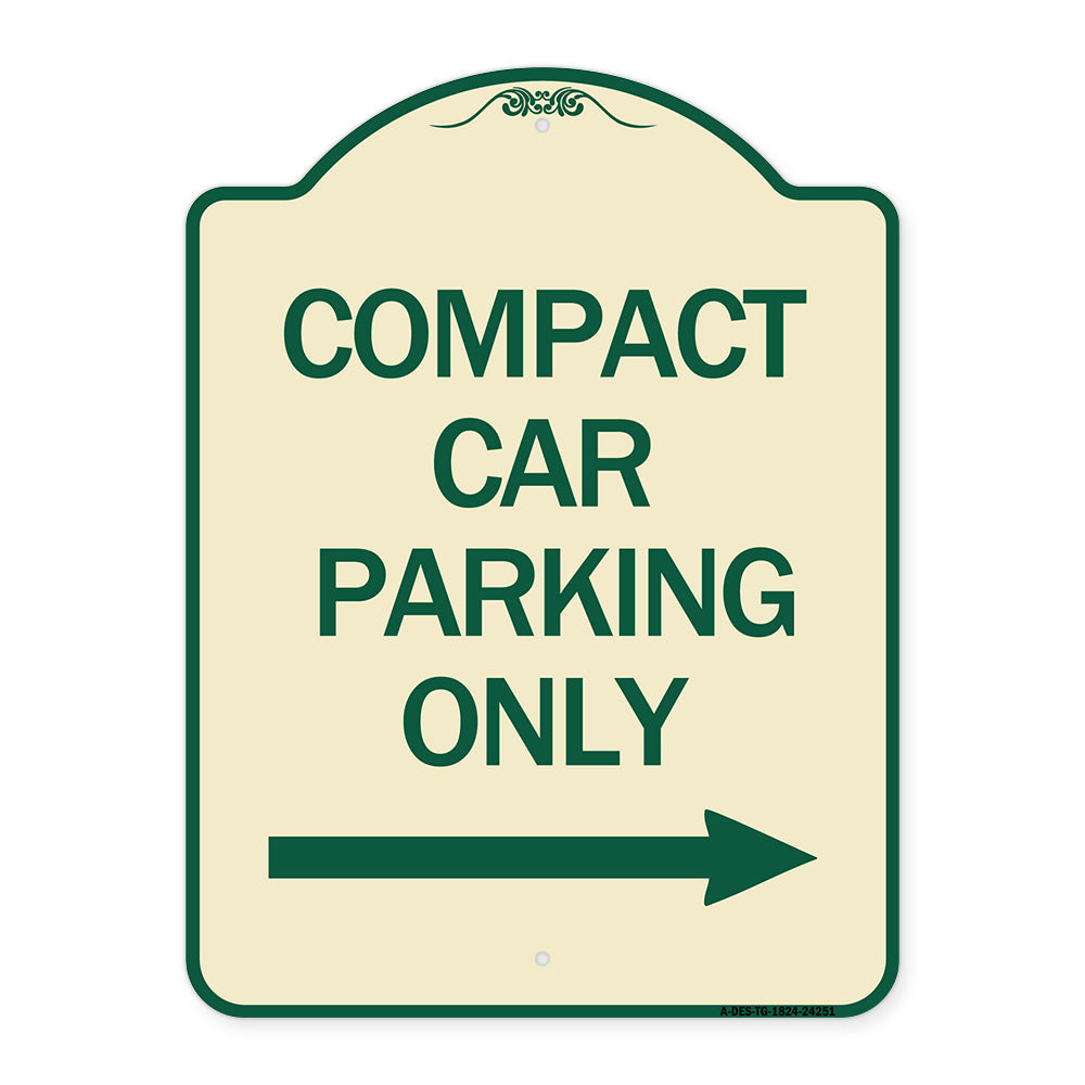 Compact Car Parking Only (With Right Arrow)