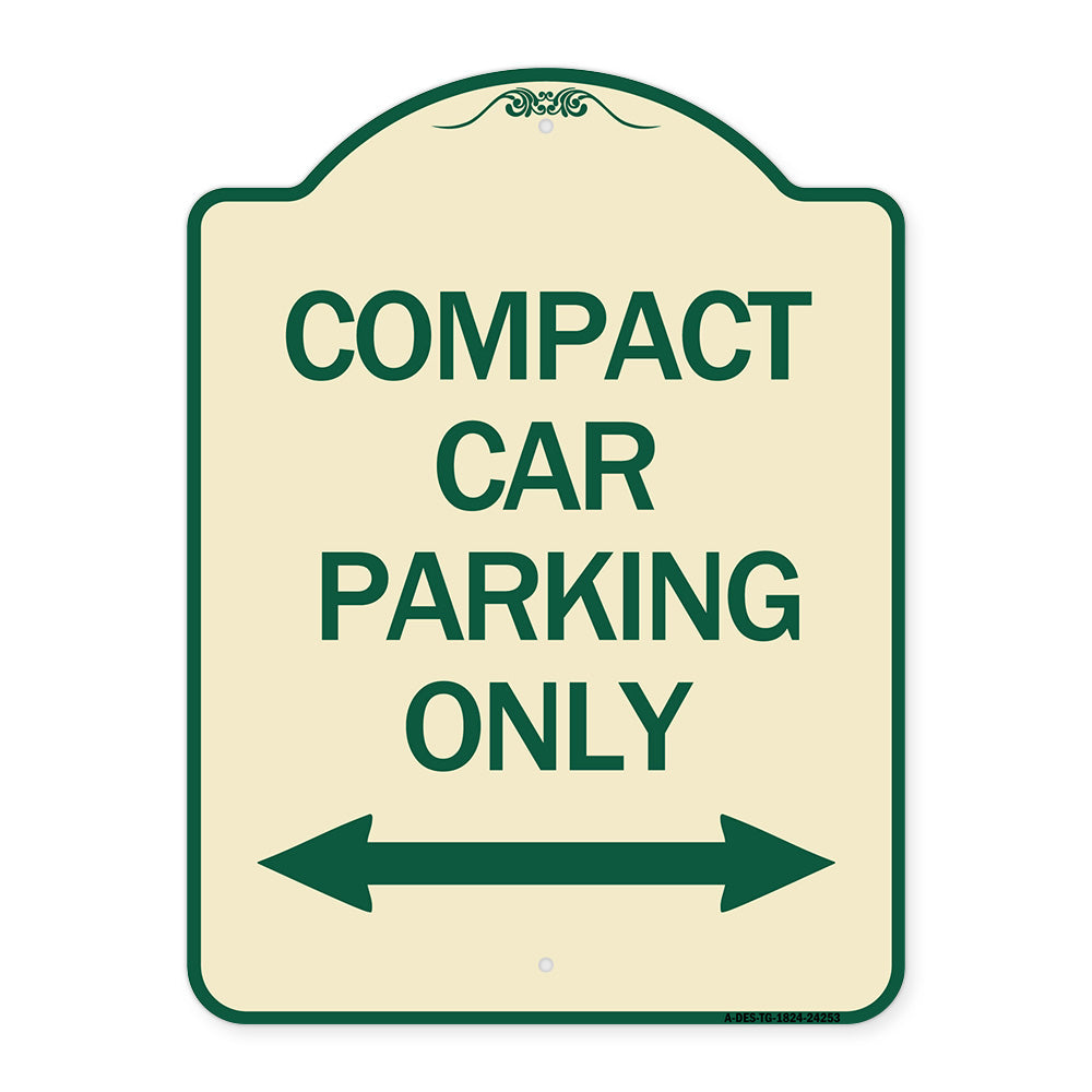 Compact Car Parking Only (With Bidirectional Arrow)