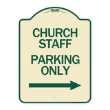 Church Staff Parking Only (With Right Arrow)