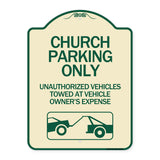 Church Parking Only - Unauthorized Vehicles Towed at Vehicle Owner's Expense (With Graphic)