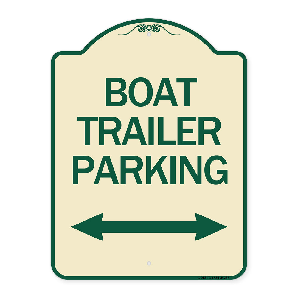 Boat Trailer Parking (With Bidirectional Arrow Symbol)