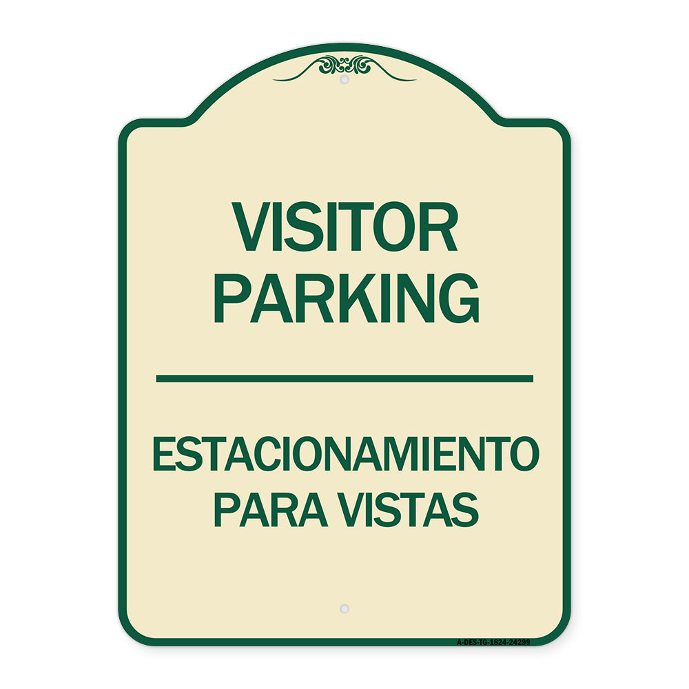 Bilingual Reserved Parking Sign Visitor Parking Estacionamiento Para Visitas